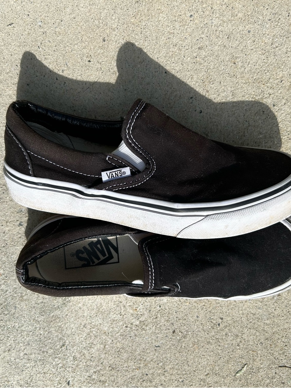 Vans Black Canvas Slip-On Loafers